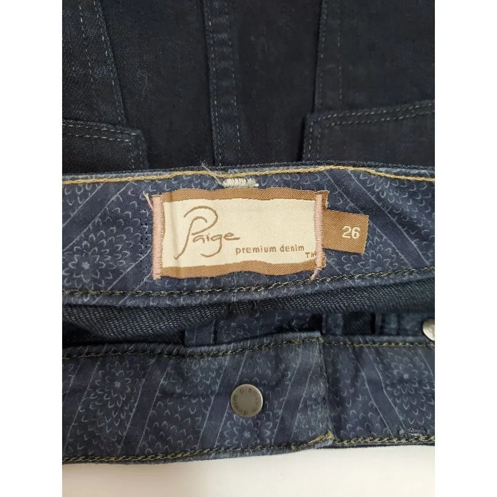 Paige Fairfax Super Dark Wash Flap Pocket Denim Mini Skirt Made in USA NWT